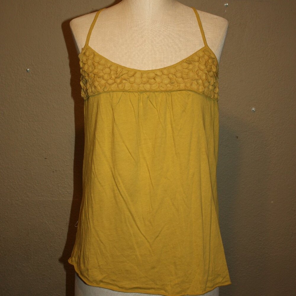 NWT J.CREW LOOSE FIT HALTER TANK TOP GREEN COTTON WITH EMBELLISHMENT - SMALL 2 4